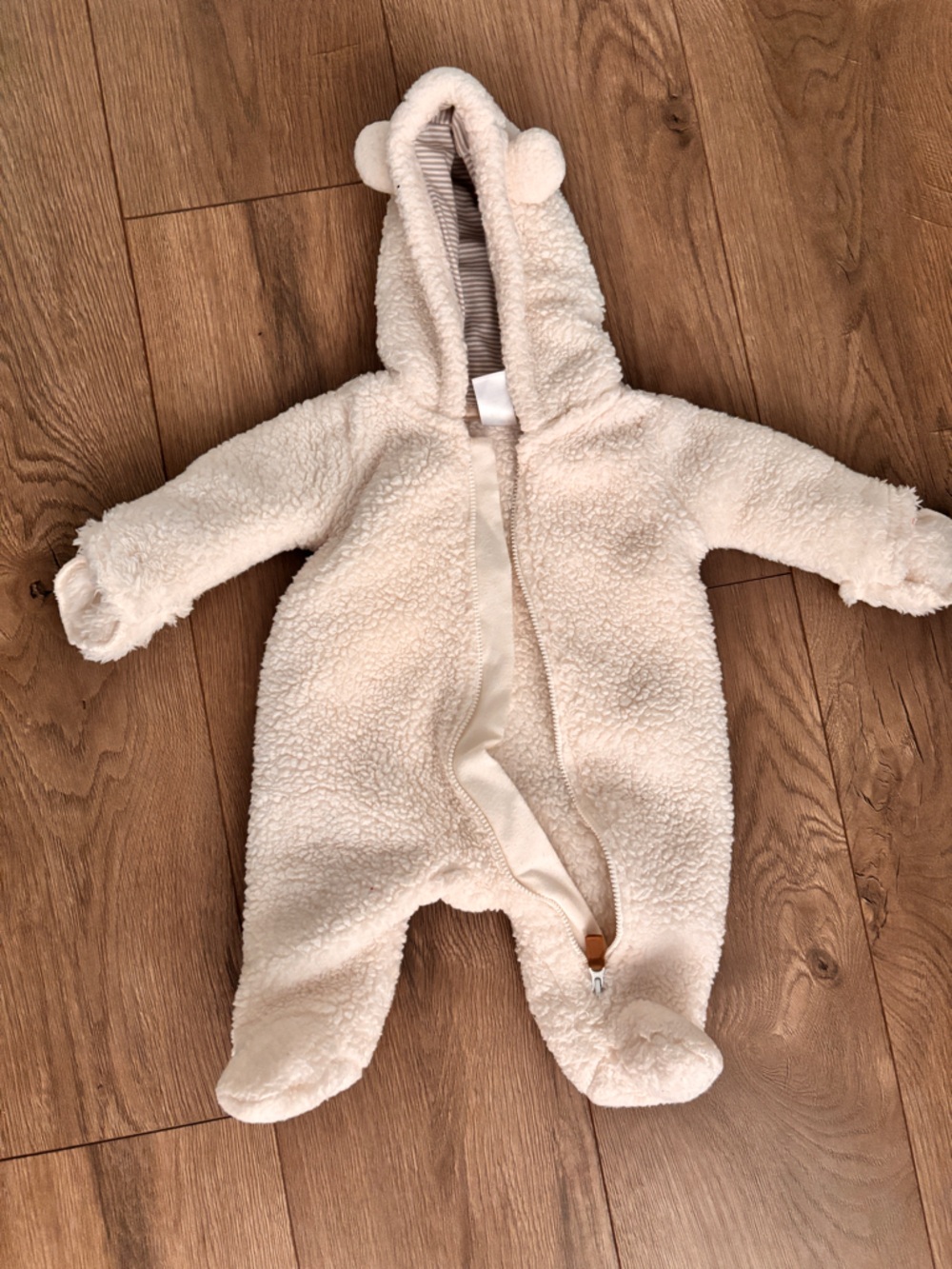 Carter's Cream Sherpa Footed One-Piece Romper